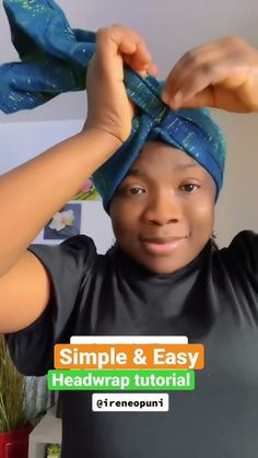 Head Scarf Tying Tutorial, Headwrap Styles For Short Hair, Head Ties Styles, How To Tie Head Scarf Styles, Head Tie Tutorial, Scarf Head Wrap Tutorial, Simple Gele Styles Head Wraps, How To Tie A Head Scarf, Tying African Head Wrap