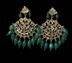 Made on order rani haar with earrings Made using onyx beads with polki and 22ct gold plating Ships in3-4 Weeks Green Hand Set Chandbalis For Festivals, Festival Green Hand Set Chandbalis, Green Hand Set Chandbalis For Diwali, Festive Gold Designer Danglers, Gold Chandbalis With Stone Work For Designer Wear, Green Stone Work Chandbalis For Celebration, Designer Gold Chandbalis With Stone Work, Festive Green Kundan Necklace With Latkans, Green Temple Jewelry Chandbalis With Stone Work