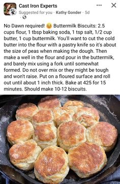 some biscuits are cooking in a skillet