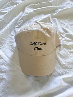 Self Care Club Cap Beige - Etsy Everyday Curved Visor Hat With Letter Print, Beige Cotton Snapback Dad Hat, Beige Dad Hat With Curved Brim, Beige Curved Brim Dad Hat, Beige Curved Brim Hat With Letter Print, Everyday Hats With Letter Print And Curved Visor, Classic Beige Cotton Dad Hat, Everyday Canvas Curved Bill Hat, Beige Baseball Cap With Letter Print