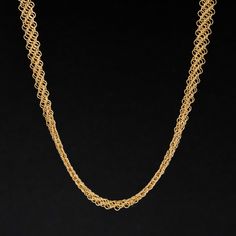 One of the most unique chains from designer Elsa Peretti, a sinuous and luscious mesh of 18kt yellow gold crafted so intricately that is lays and moves like silk. Perfect to wear as-is, or even wear doubled up. Maybe also be strung around a pendant (maybe the open heart pendant?).A wonderful collector's piece. 18kt yellow gold 30" in length 11.2 grams Please see qualitative report for more information. Luxury Multi-strand Gold Chain Necklace, Luxury Gold Multi-strand Chain Necklace, Gold Multi-strand Chain Necklace In Luxury Style, Luxury Multi-strand Chain Necklace For Formal Events, Luxury Multi-strand Chain Necklace For Formal Occasions, Yellow Gold Multi-strand Necklaces For Formal Occasions, Luxury Gold Chain Necklace For Wedding, Elegant Double Chain Yellow Gold Necklace, Elegant Yellow Gold Double Chain Necklace