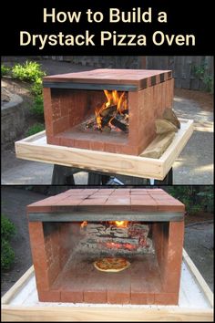 the instructions for how to build a diystack pizza oven with bricks and wood