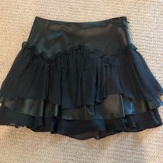 Brand New With Tags “To The Max Usa” Satin Ruffle Black Mini Skirt Ruffled Tiered Mini Skirt For Evening, Evening Ruffled Tiered Mini Skirt, Evening Tiered Ruffle Mini Skirt, Black Ruffled Mini Skirt For Evening, Evening Mini Skirt With Ruffles, Ruffled Mini Skirt For Evening, Evening Black Ruffled Mini Skirt, Night Out Ruffled Flared Mini Skirt, Flared Ruffle Mini Skirt For Night Out