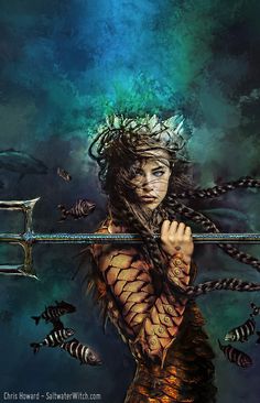 Goddess Of The Sea, Mermaids And Mermen, Sea Witch, Zodiac Art, Mystical Creatures, Mermaid Art, Gods And Goddesses