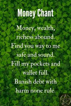 Money Chants, Money Chant, Powerful Money Spells, Witch Spells