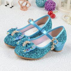 High Heels For Kids, Kasut Tumit Tinggi, Butterfly Shoes, Sequin Shoes, Kids Leather Shoes, Girls High Heels, Girls Dress Shoes, Girls Heels, Casual Leather Shoes