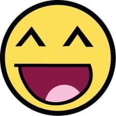 an emoticive smiley face with two eyes and one eye open, smiling at the viewer