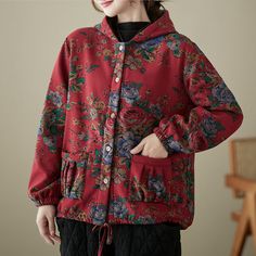 Product Name: Womens Cotton Coat Floral Vintage Pattern Single-breasted Hoodie Coat Outerwear Item NO.: 20643500 Weight: 0.25 kg = 0.5512 lb = 8.8185 oz Category: Clothing> Women> Jackets & Coats Creation Time: 2022-11-18 Product Name:Womens Cotton Coat Floral Vintage Pattern Single-breasted Hoodie Coat Outerwear Edition type:Loose fit Elasticity:No-Elasticity Hem Type: Regular Hem Collar/Neckline:open front Sleeve:Long-Sleeve Thickness:Mid-weight Design Elements:Floral Print, Hoode coat,Single- Cheap Clothing, Women Jackets, Hoodie Coat, Cotton Coat, Spring Outfits Women, Floral Vintage, Vintage Pattern, Clothing Women, Winter Women