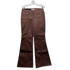 Vtg Y2k Cargo Pants Juniors Flare Bottom Cut Brown Low Rise 30x31.5 Nos Jordache Marked Size 9 With Original Tags Waist 30" Hips 36" Rise 8 1/2" Inseam 31 1/2" Y2k Full-length Pants For Fall, Y2k Style Full Length Pants For Fall, Y2k Full Length Pants For Fall, Fall Y2k High-waisted Pants, Fitted Mid-rise Brown Cargo Pants, Cotton Y2k Fitted Flare Jeans, 90s Style Mid-rise Pants For Fall, Fitted Y2k Pants With Pockets, Fitted Y2k Flare Cotton Jeans