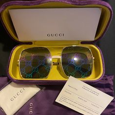 100%Original With Tags Gucci Sunglasses No Trades There Are New Designer Multicolor Tinted Sunglasses, Luxury Multicolor Sunglasses With Mirrored Lenses, Luxury White Gucci Sunglasses, Luxury Multicolor Sunglasses With Tinted Lenses, Luxury Multicolor Mirrored Sunglasses, Luxury Multicolor Tinted Sunglasses, Gucci Luxury Multicolor Sunglasses, Gucci Multicolor Sunglasses, Translucent Sunglasses