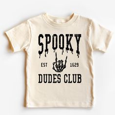 Soft cotton graphic tee Quality short sleeve tee made by rabbit skins, and printed with quality materials Themed Pre-shrunk Short Sleeve T-shirt, Spooky Short Sleeve Shirt With Letter Print, Themed Short Sleeve Pre-shrunk T-shirt, Kids Halloween Shirts, Boys Fall Shirts, White Short Sleeve Spooky T-shirt, Boys Halloween Shirts Svg, Spooky Short Sleeve T-shirt With Screen Print, Unisex Pre-shrunk Halloween T-shirt