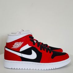 Air Jordan 1 Mid Gym Red Sku Bq6472 601 100% Authentic Brand New With Original Box Shipping Same Day Or Next Day High-top University Red Sneakers With Contrast Sole, University Red High-top Sneakers With Contrast Sole, Red Lace-up Sneakers With Contrast Sole, High-top University Red Sneakers With Red Sole, Red High-top Sneakers With Contrast Sole For Sports, High-top Jordan Shoes With Red Sole, Sporty Red Basketball Shoes With Contrast Sole, Red Mid-top Sneakers With Boost Midsole, University Red Custom Lace-up Sneakers With Contrast Sole