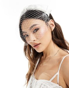 Face + Body by Kristin Ess The mane event Hair band Bow detail Medium band Bridal Headband Veil, Vintage Veils Bridal, Veil Fascinator, Veil Headband, Net Veil, Kristin Ess, Headband Accessories, Flower Face, Face Veil