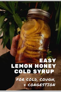 All Natural and Delicious Lemon Honey Syrup that gently helps to soothe coughs, congestion and helps your over all wellness by loading your body with ANTIOXIDANTS and VITAMINS to help you feel your best! Honey Remedies, Drawing Salve, Herbal Remedies Recipes, Cold And Cough Remedies, Black Drawing