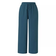 Women's Cotton Linen Summer Palazzo Pants Wide Leg Beach Trousers with Pockets | eBay Cotton Wide-leg Beachwear Pants, Beach Season Wide-leg Pants With Elastic Waistband, Linen Wide-leg Bottoms For The Beach, Wide-leg Relaxed Fit Beachwear Pants, Wide Leg Full-length Pants With Elastic Waistband For Beach, Palazzo Pants, Hip Length, Brands Outlet, Cotton Linen