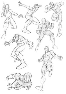 some sketches of different poses and body shapes