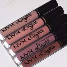 NYX @nyxcosmetics new (pre-released) Lingerie Liquid Lipsticks. You're all going to die... They're amazing! Awesome nude shade selection and super comfy mousse matte texture. Love. Love. Love. They'll be available in 2016!! ✨ #lip #makeup #lipstick Maquillage Yeux Cut Crease, Mascara Hacks, Mac Lipsticks, It Cosmetics, Lip Glosses