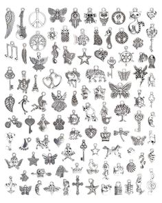 WHOLESALE BULK LOTS JEWELLERY MAKING SILVER CHARMS MIXED SMOOTH TIBETAN SILVER Classical Design, Metal Charms, Vintage Wedding Decorations, Jewelry Making Charms, Sweater Chain, Charm Set, Anklet Jewelry, Metal Charm, Diy Pendant