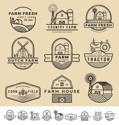 farm logos, badges and emblems