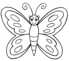 a drawing of a butterfly that is drawn in the style of a child's drawing