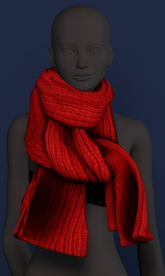 a mannequin with a red scarf around its neck