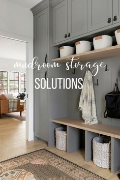 the mudroom storage solution is an easy way to keep your belongings organized