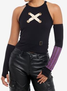 Arcane Jinx Girls Tank Top With Arm Warmers | Hot Topic Cutesy Outfit, Jinx Cosplay, Arcane Jinx, Jinx Arcane, Girls Tank Top, Emily The Strange, Blue Beetle, Cosplay Diy, The Big Lebowski