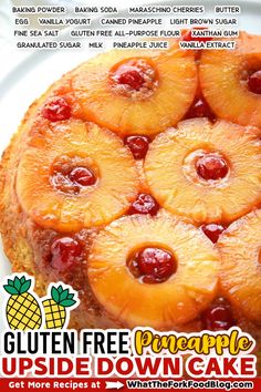 a pineapple upside down cake on a plate