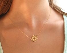 gold necklace gold flower necklace lace patern dainty 14k Gold-filled Flower Necklace, 14k Gold Filled Flower Necklace, Elegant Gold Flower Necklace With Delicate Chain, Delicate Yellow Gold Flower Necklace With Delicate Chain, Delicate Gold Necklace With Flower Pendant, Delicate Gold-plated Flower Necklace, Minimalist Gold Flower Necklace With Delicate Chain, Delicate Gold Necklace With Flower Charm, Gold Flower-shaped 14k Gold Filled Necklace