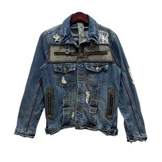 PLEASE ASK ANY QUESTION BEFORE BUYING  THIS IS USED CLOTHING PLEASE DON'T EXPECTED IT TO BE LIKE NEW OR IN PRISTINE CONDITION!! 🔥Rare🔥Vintage 12.5oz Grangerock Denim Turucker Jacket Tag  Material Cotton  Size on tag L Measures About ( Approximately)  -Armpit to Ampit : 19.5 inch -Length (back collar down) : 25 inch -Shoulders : 16 inch -Sleeve Length : 26 inch Condition : used good condition  9/10 **No Tears, No Stains And No Holes** PLEASE READ THE DESCRIPTION AND POLICY BEFORE BUYING ACCEPT Button Jacket, Nice Design, Jacket Buttons, Used Clothing, Dhl Express, Phone Number, Gender Neutral, Cool Designs, Jackets & Coats