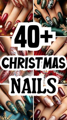 Simple Christmas Nails, Christmas Nails Ideas, Xmas Nail Designs, Christmas Nail Ideas, Chic Nail Art, December Nails, Christmas Manicure, Holiday Nail Designs, Cute Christmas Nails