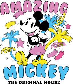 an image of mickey mouse with the words amazing mickey