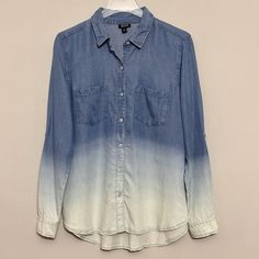 * New With Tags. * Measurements Available In Photos. Casual Grunge, Classic Casual, Dip Dye, Chambray, Dip, Button Down Shirt, Button Up, Color Blue, Blue And White