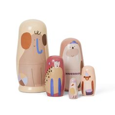 a group of wooden toys sitting next to each other