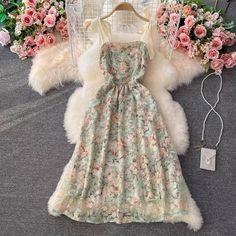 Formal Long Dresses, Tulle Embroidery, Green Embroidery, Embroidery Floral, Fairy Dress, Floral Maxi, Womens Maxi Dresses, Floral Maxi Dress, Resort Wear