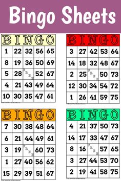 the printable bingo sheets for children to play with