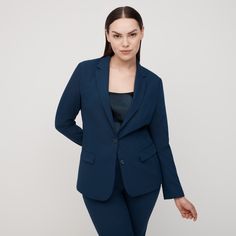 Feeling vibrant? This women's blue suit jacket emits a touch more energy than its navy sister. Designed for women, it is as flattering as it is bold. You will stand out in our blue blazer and be confident in many special moments. Blue Notch Lapel Blazer For Work, Blue Blazer With Suit Collar For Work, Fitted Blue Blazer For Career, Fitted Blue Career Blazer, Fitted Blue Blazer For Professional Wear, Blue Single Breasted Sport Coat For Work, Blue Lapel Collar Sport Coat For Work, Single Breasted Blue Sport Coat For Work, Blue Single Button Blazer For Workwear