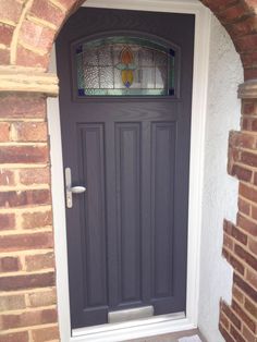 French Doors Exterior Entrance, 1930s Doors, Exterior Entrance, Oak Front Door, Composite Doors, Kerb Appeal, French Doors Exterior