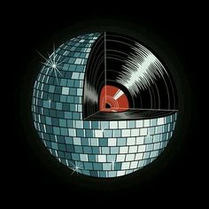 a disco ball with a record on it