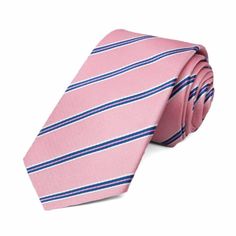 Exclusively ours! A classically designed vintage pink melvin stripe tie in a modern and slim-cut 2.5-inch width. Features a blue, pink and white pencil stripe. Add a matching pocket square for an especially stylish look. Product Features • Slim 2.5" width, at the widest point • 57" length, tip to tip ��• Made from 100% Polyester • Imported Boys Ties, Slim Tie, Navy Blue Suit, White Pencil, Pride Outfit, Pink Tie, Matching Accessories, Color Swatch, Striped Tie