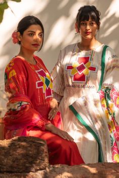 White anarkali featuring embroidered front yoke with Portuguese folk print on the back. Paired with a printed pant and a dupatta. - Aza Fashions Anarkali Dress With Embroidered Border For Festivals, Festive Embroidered Dress With Dupatta For Diwali, Festive Diwali Embroidered Dress With Dupatta, Traditional Embroidered Anarkali Set With Multicolor Embroidery, Embroidered Anarkali Set For Traditional Ceremonies, Anarkali Embroidered Maxi Dress With Dupatta, Semi-stitched Anarkali Embroidered Dress With Resham Embroidery, Traditional Anarkali Set With Multicolor Embroidery, Semi-stitched Anarkali Dress With Resham Embroidery