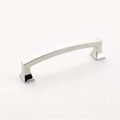 an image of a chrome door handle on a white background