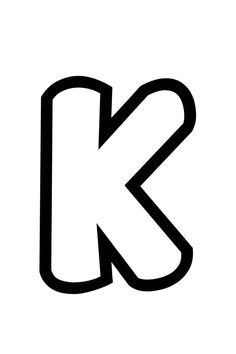 the letter k is shown in black and white