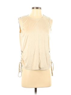 Alya Sleeveless T Shirt Size: 2 Tops - used. No Fabric Content | Alya Sleeveless T-Shirt: Tan Tops - Size 2 Cheap Beige Zara Tops, Tan Top, Sleeveless T Shirt, Sleeveless Tshirt, Sleeveless Top, Women Handbags, Size 2, Womens Tops, Handbags