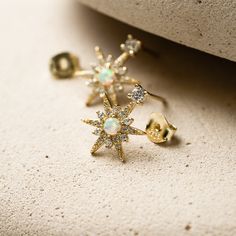 The opal stones are carefully set in a star-shaped design, creating an eye-catching and unique look. These earrings are perfect for adding a touch of sparkle to your everyday look, and the high-quality materials ensure that they will last for years to come. Star Studs, Holiday Sales, Star Shape, Gold Vermeil, Everyday Look, Solid Gold, Gold Jewelry, Opal, Sparkle