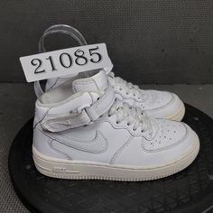 New! Nike Air Force 1 Mid LE Shoes Toddler Sz 12 White Hook & Loop Sneakers Trainers was just added to eBay. Check it out! #eBay #eBaySeller Nike Air Force 1 Perforated Lace-up Sports Shoes, Nike Air Force 1 Lace-up With Perforations For Sports, Nike High-top Sneakers, Nike Air Force 1 Sports Shoes With Perforations, Nike Air Force 1 With Perforations For Sports, Nike Air Force 1 High-top Sports Shoes, Nike Air Force 1 High-top With Perforations For Streetwear, Nike Air Force 1 With Perforations For Streetwear, Nike Air Force 1 White Sole Lace-up