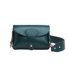 Luca Small Crossbody Bag In Dark Teal | Betsy & Floss | Wolf & Badger Soft Pebbled Leather Crossbody Satchel, Soft Pebbled Leather Crossbody Bag, Chic Green Leather Saddle Bag, Versatile Smooth Grain Crossbody Satchel, Versatile Smooth Grain Crossbody Bag, Green Leather Saddle Bag With Removable Pouch, Versatile Crossbody Shoulder Bag With Smooth Grain, Leather Satchel Belt Bag With Detachable Strap, Versatile Smooth Grain Crossbody Shoulder Bag