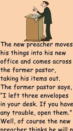 the new preacher moves his things into his new office and comes across the former pastor