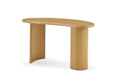 an oval wooden table with curved legs