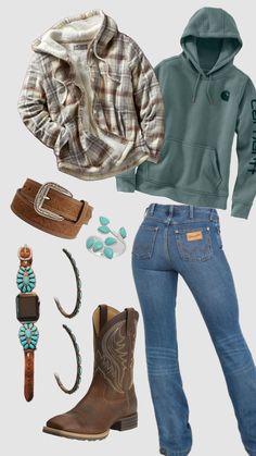 Cute Western Outfits, Girl Outfit Ideas, Western Girl Outfits, Jeans And Hoodie